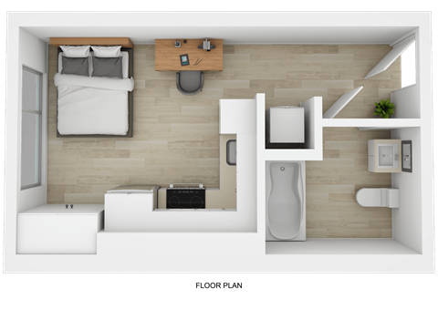 MERX Slabtown Apartments in Portland, Oregon Studio Floor Plan